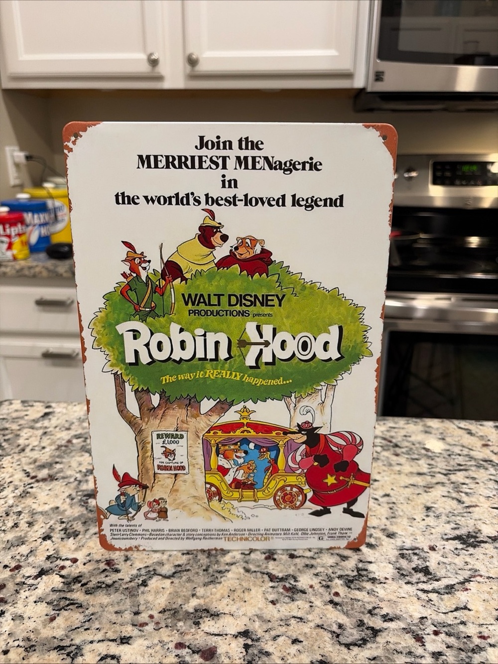 1973 Disneys Robin Hood Movie Poster metal tin sign 8x12”